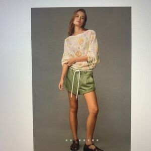 Pilcro Mesh-stitch Crew-neck Sweater